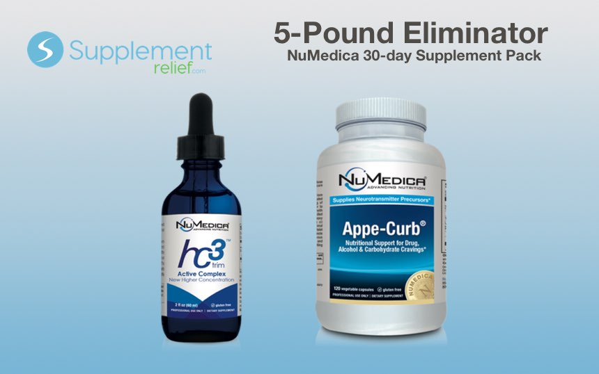 5-Pound Eliminator Supplement NuMedica Pack includes hc3 Trim Active Complex and Appe-Curb