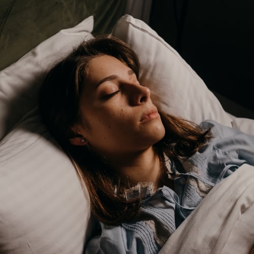 adult woman sleeping peacefully