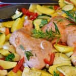 baked chicken and vegetables
