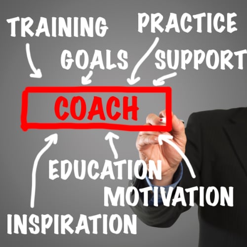 a coach provides training, practice, goals, support, education, motivation, inspiration