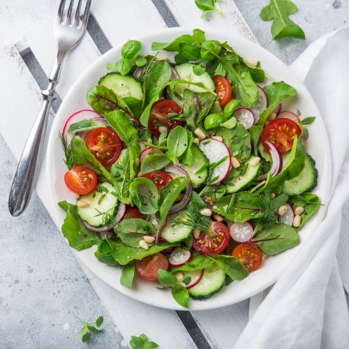 Fresh Vegetable Salad on Whiteplate