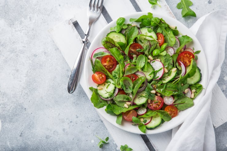 Fresh Vegetable Salad on Whiteplate