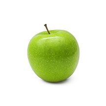 Green apple with white background.