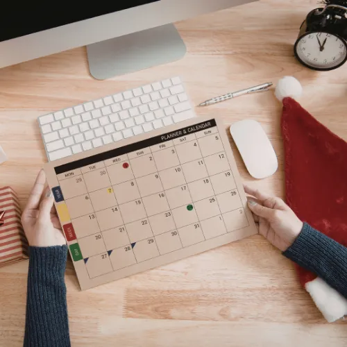 A person following a calm daily routine that includes planning, movement, and quiet time, reflecting consistency and emotional balance.