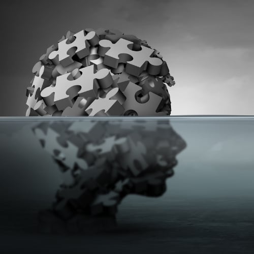 illustration of human head with puzzle pieces depicting lifstyle behavioral change