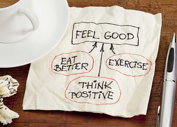 a napkin with a feel good strategy