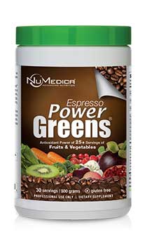 NuMedica Power Greens Espresso - 30 svgs professional-grade supplement