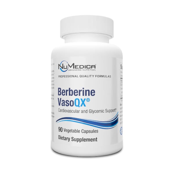 NuMedica Berberine VasoQX 90 vegetable capsule professional-grade dietary supplement.
