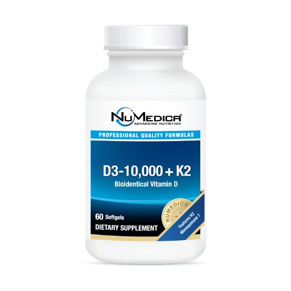 NuMedica D3-10,000 + K2 - 60 softgels dietary supplement