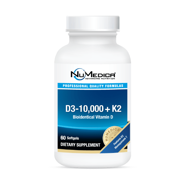 NuMedica D3-10,000 + K2 - 60 softgels dietary supplement