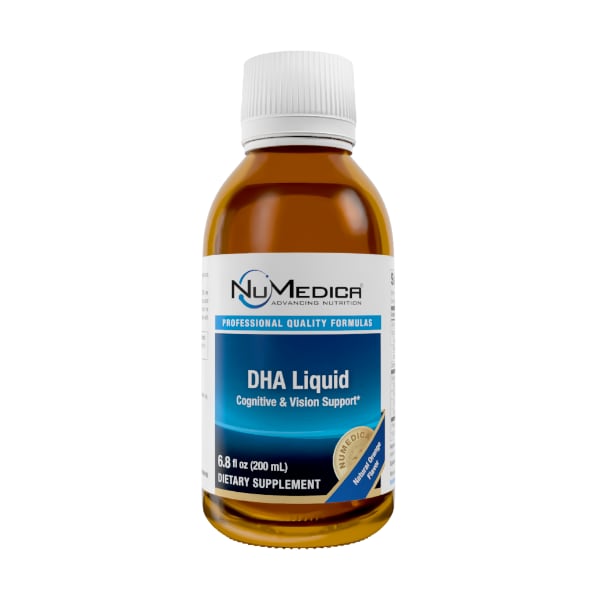 NuMedica DHA Liquid 6.8 fluid ounce professional-grade dietary supplement.