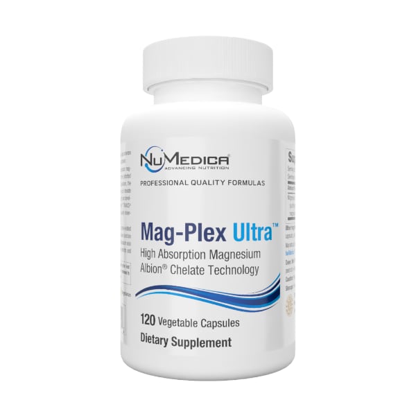 NuMedica Mag-Plex Ultra 120 vegetable capsule professional-grade dietary supplement.