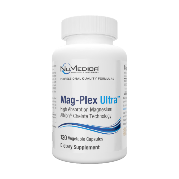 NuMedica Mag-Plex Ultra 120 vegetable capsule professional-grade dietary supplement.