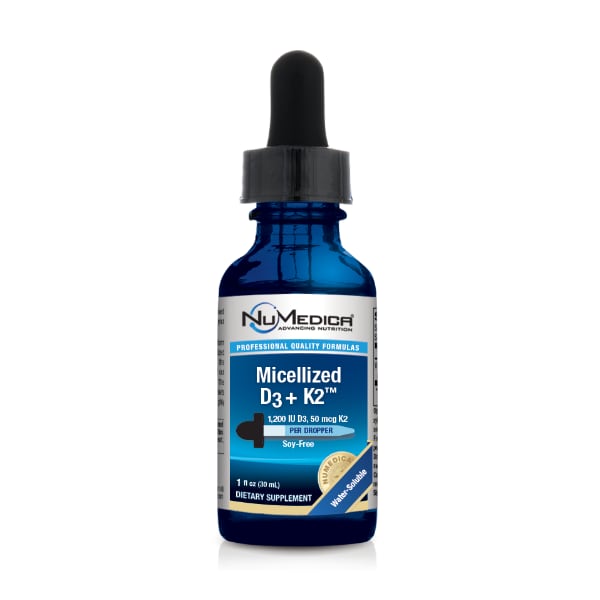 NuMedica Micellized D3 + K2 - 1 fl oz professional-grade dietary supplement