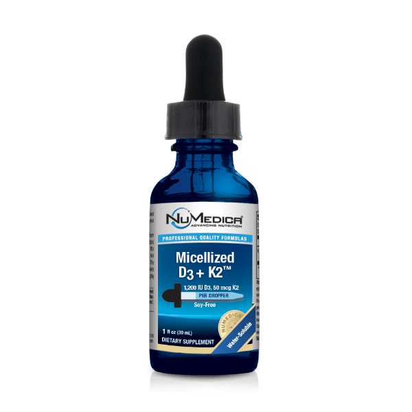 NuMedica Micellized D3 + K2 - 1 fl oz professional-grade dietary supplement