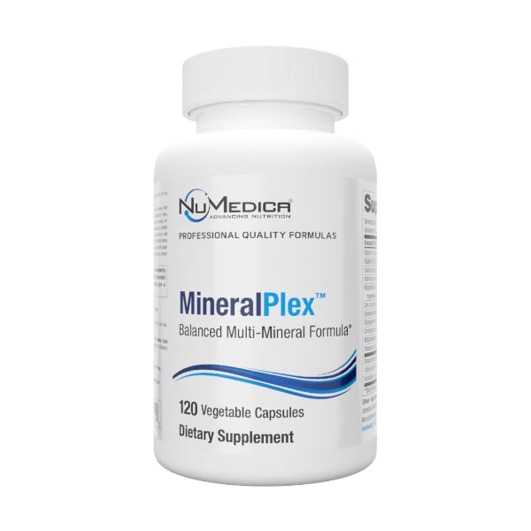 NuMedica MineralPlex 120 vegetable capsule professional-grade dietary supplement.