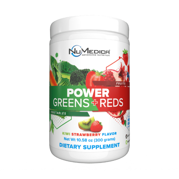 NuMedica Power Greens + Reds Strawberry Kiwi - 30 servings professional-grade dietary supplement