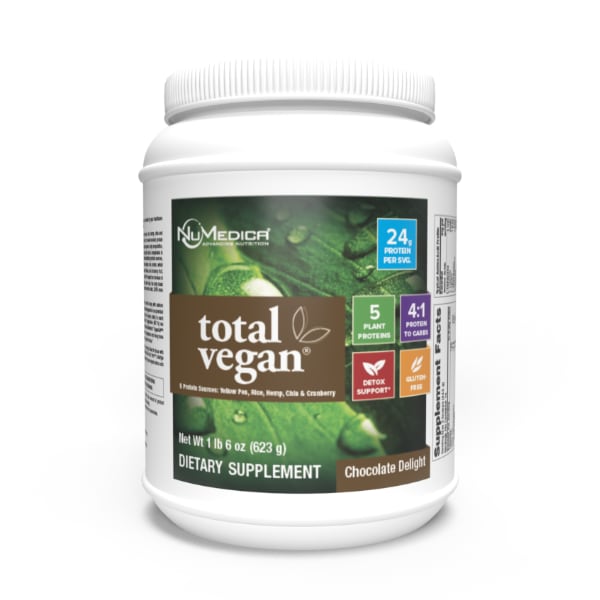 NuMedica Total Vegan Protein Chocolate - 14 servings professional-grade dietary supplement