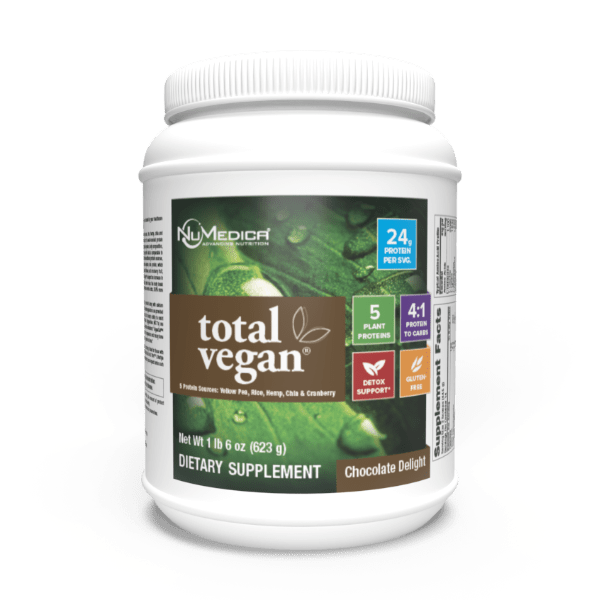 NuMedica Total Vegan Protein Chocolate Delight - 14 servings professional-grade dietary supplement