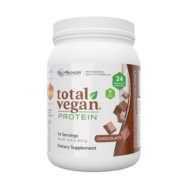 NuMedica Total Vegan Protein Chocolate - 14 servings professional-grade dietary supplement