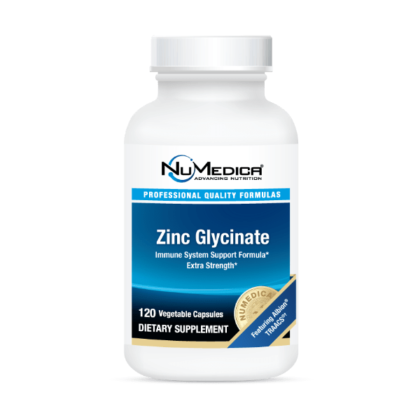 NuMedica Zinc Glycinate - 120 vegetable capsule professional-grade dietary supplement