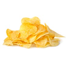 Pile of potato chips.