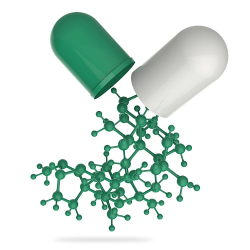 vitamin capsule 3d molecular structure