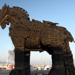 large wooden Trojan Horse 