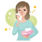 woman suffering from pollen allergies